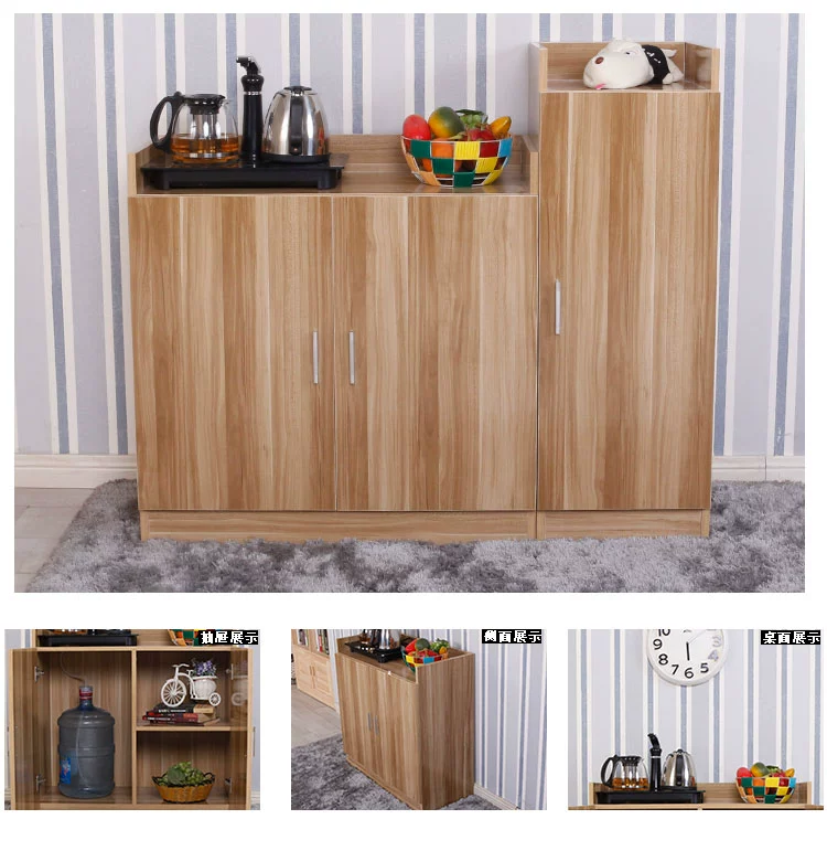 Cửa duy nhất 3 cửa Thâm Quyến melamine board đôi cửa tủ side tủ trà tủ tủ trắng bữa ăn tủ nhỏ tủ quần áo nhựa trẻ em